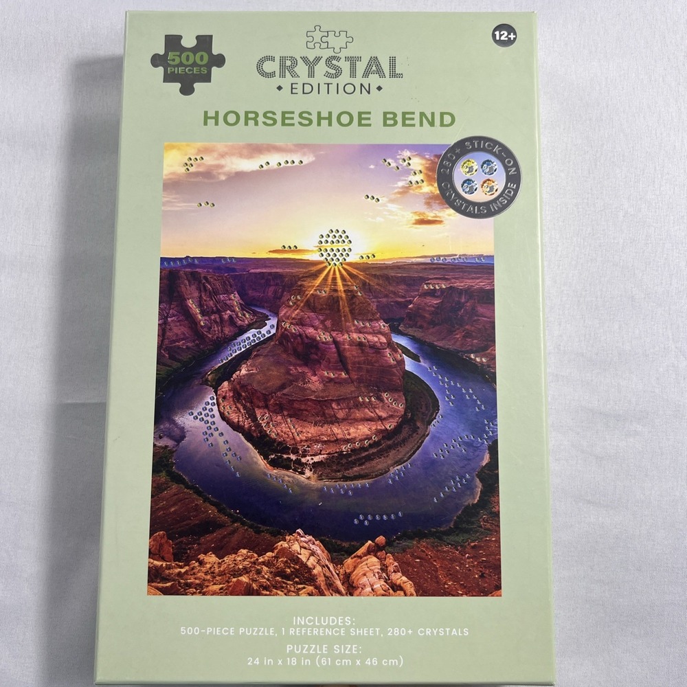 Hinkler Play Crystal Edition Horseshoe Bend  500 Piece Puzzle Gems New Sealed